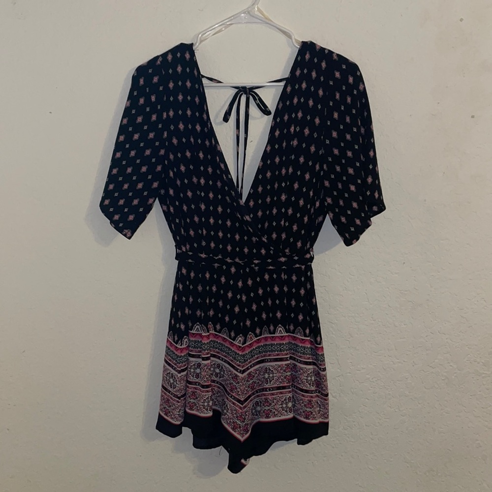 Romper with Plunging Neck Line